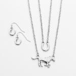 Wild Horses Run With Me Silver Tone Two Piece Necklace and Earrings.JPG